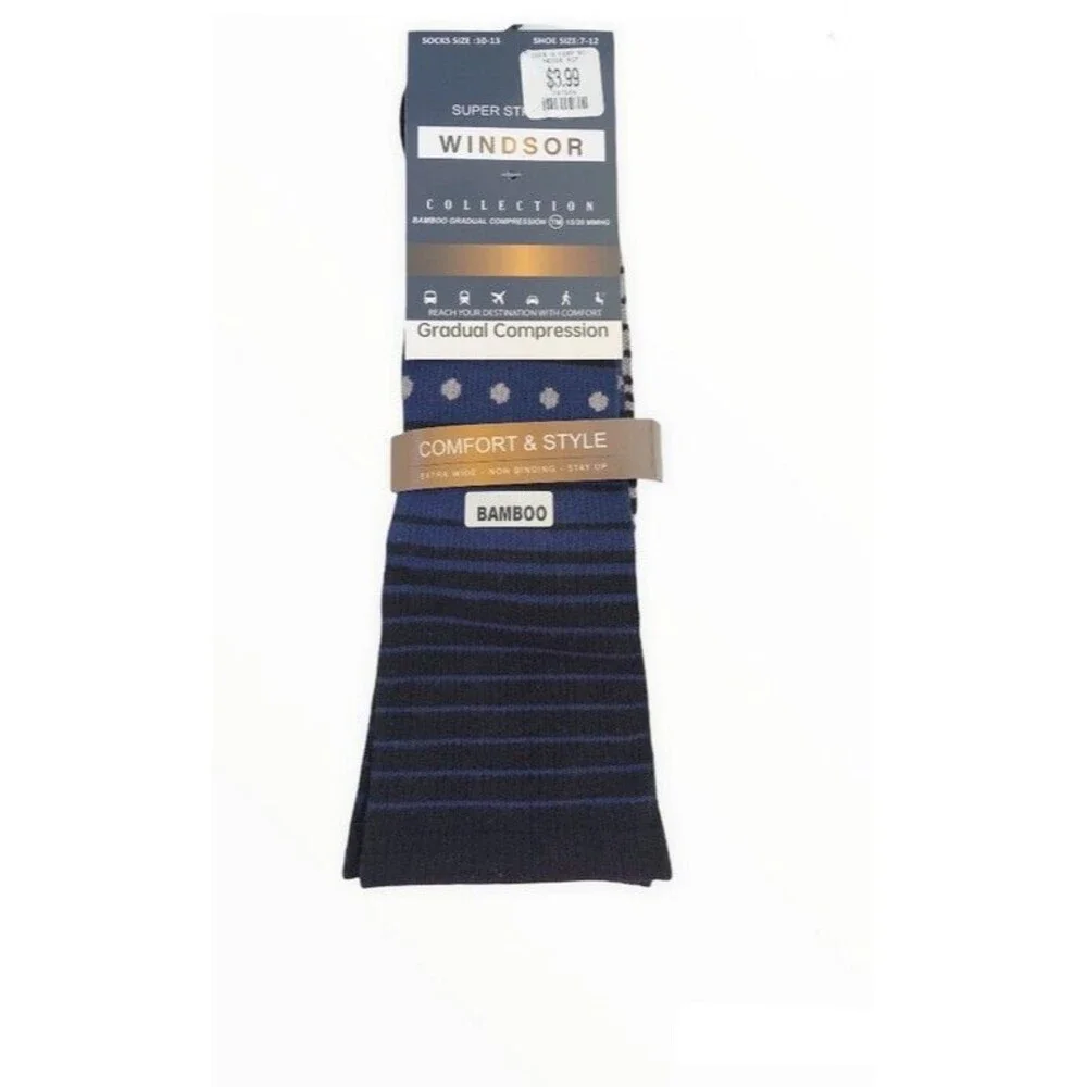 Windsor Ladies Socks L 10-13 Gradual Compression Patriotic Blue 15/20 MMHG 20